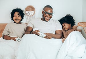 playing with family